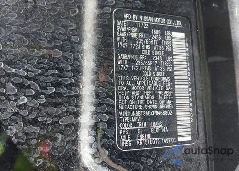 2023 Nissan Rogue S Intelligent Awd from USA, damaged, VIN JN8BT3ABXPW468802